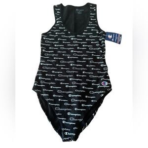 Champion Logo Scoop Neck Bodysuit Sz M